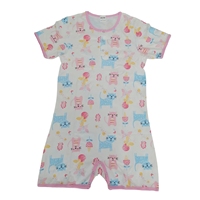 Combinaison en coton pour adulte, motif chat mignon, avec jambes courtes, style baby onesie ABDL, vêtements à manches courtes avec boutons-pression à l'entrejambe pour hommes