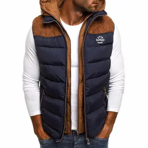 2022 Großhandel billig Winter Kapuze ärmellose Bubble Jacket Kleidung benutzer definierte Puffer Weste für Männer