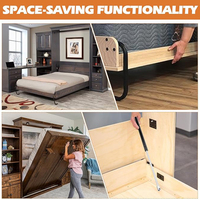 Mécanisme de Lit Escamotable Mural à Gain de Place Vertical et Horizontal pour Kit Pivotant, Quincaillerie Pliante Dissimulée, Grand Lit Double