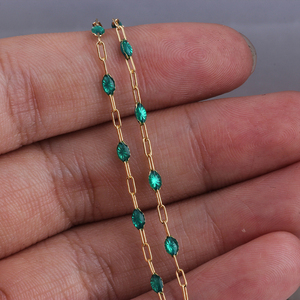 14K Gold Filled 2MM Flat Rectangular Link Chain Colorful Beaded Enamel Chain for DIY Bracelet Necklace <strong>Jewelry</strong> Making <strong>Supplies</strong> - Product Image 3