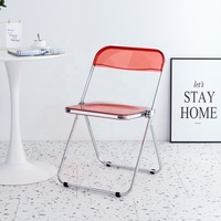 Chaises pliantes en acier inoxydable transparent au design moderne, vente en gros, chaises pliantes pour salon, utilisation en extérieur, couleur personnalisée