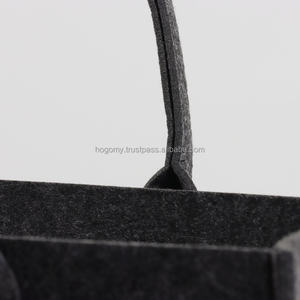 Bolsos Tote Casuales Rectangulares de Fieltro PET Unisex, Precio de Fábrica OEM, Color Gris Oscuro, Logotipo Personalizado con Láser, Cosidos a Máquina, Duraderos - Product Image 6