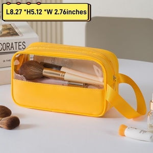 <span class=keywords><strong>Trousse</strong></span> <span class=keywords><strong>de</strong></span> <span class=keywords><strong>toilette</strong></span> femmes Portable <span class=keywords><strong>voyage</strong></span> organisateur vacances salle <span class=keywords><strong>de</strong></span> bain <span class=keywords><strong>avion</strong></span> clair PVC PU épissage étanche maquillage cosmétique sac - Product Image 2