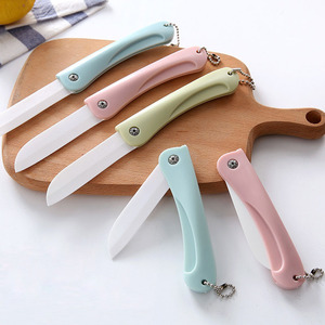 Couteau à fruits pliable en céramique pour la maison, mini-couteau en céramique portable, éplucheur de cuisine. - Product Image 1