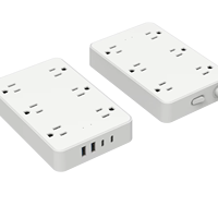 Strip daya soket ekstensi industri kualitas tinggi dengan 6 outlet USB & port tipe-c Perlindungan lonjakan IP21 dinilai 1050J