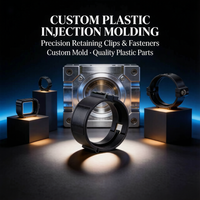 Custom Plastic Retaining Clip, C-Type Open Ring OEM Injection Molding Service