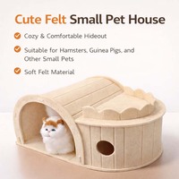 Maison pour chat en feutre sur mesure OEM ODM, lit ovale de luxe pour chat, cachette fermée pour chaton