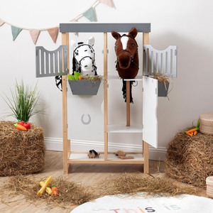 木製ホビーホースハッチ<span class=keywords><strong>2</strong></span>ピース安定したドア、おもちゃの馬や乗馬用アクセサリーの実用的な収納ソリューション - Product Image 6