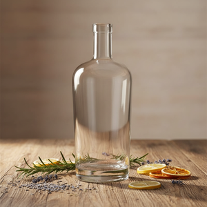 Bouteilles en verre cristal blanc personnalisées, best-sellers, 500 ml, 700 ml, 750 ml, 1000 ml, pour spiritueux, avec bouchon en liège pour whisky, rhum, gin, <span class=keywords><strong>tequila</strong></span> - Product Image 1