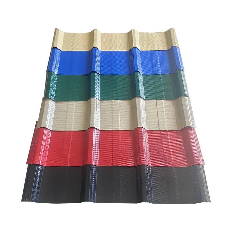 Folhas de telhado corrugadas revestidas em rolo de PVC de alumínio aluzinco galvanizado com cloreto de polivinila e magnésio colorido abr