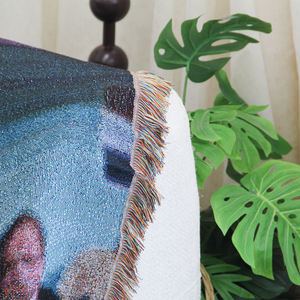 Couvertures de <span class=keywords><strong>tapisserie</strong></span> de décoration murale étoile de football personnalisées de haute qualité Couverture tissée Jacquard de conception personnalisée - Product Image 4