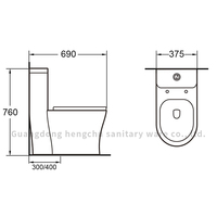Meilleures ventes, cuvette de WC monobloc au design moderne avec housse blanche souple, siège monté au sol en céramique pour salle de bain, vente