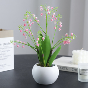 Plantas en maceta de orquídeas de campana artificiales de alta calidad a granel para graduación Año Nuevo Acción de Gracias y Día de la madre para decoración de pared - Product Image 5