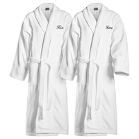 Albornoz de algodón blanco personalizado al por mayor para mujer, estilo gofre, para hotel