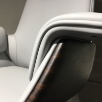 Chaise de bureau de qualité supérieure en cuir PU blanc, design pour cadre