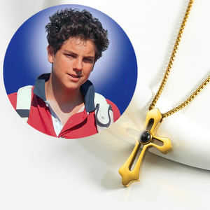 GIVELUCK St. Carlo Acutisステンレススチール18K金メッキカラー投影クロスペンダントカスタム形状パターンデザインデジタル - Product Image 1