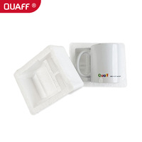 QUAFF boîte blanche pour tasse de 11oz boîte rose mousse couvercle en céramique cuillère en céramique et couvercle en bambou cuillère en or matériel d'emballage