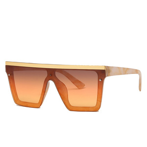 Wholesale Custom Logo Metal Frame UV400 Acrylic Lenses One Piece Fashion Sunglasses - Product Image 2