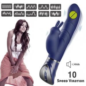 Erwachsenen-Sexspielzeug für Frauen USB-Aufladbarer Dual-Stimulations-<span class=keywords><strong>Rabbit</strong></span>-Vibrator mit 10 Modi IPX5 Wasserdichter G-Punkt-Dildo-Vibrator - Product Image 2