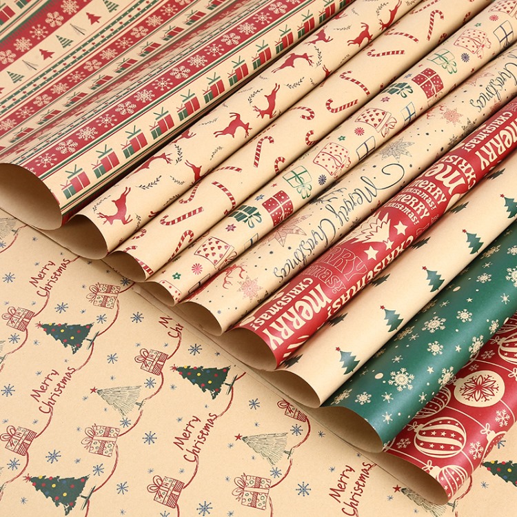 Custom Printed Design Colour Packaging Paper Christmas Gift Wrapping Paper