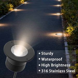 ไฟตกแต่งสวนแบบฝังพื้น IP67 สแตนเลส 316 กระจกนิรภัย DC12V ปรับแต่งได้ - Product Image 2