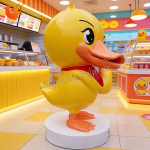 Sculpture de <span class=keywords><strong>canard</strong></span> en fibre de verre IP Zhang Ya Zi, ornement de point de rassemblement pour snack-bars et lieux touristiques, installation de décoration commerciale - Product Image 3