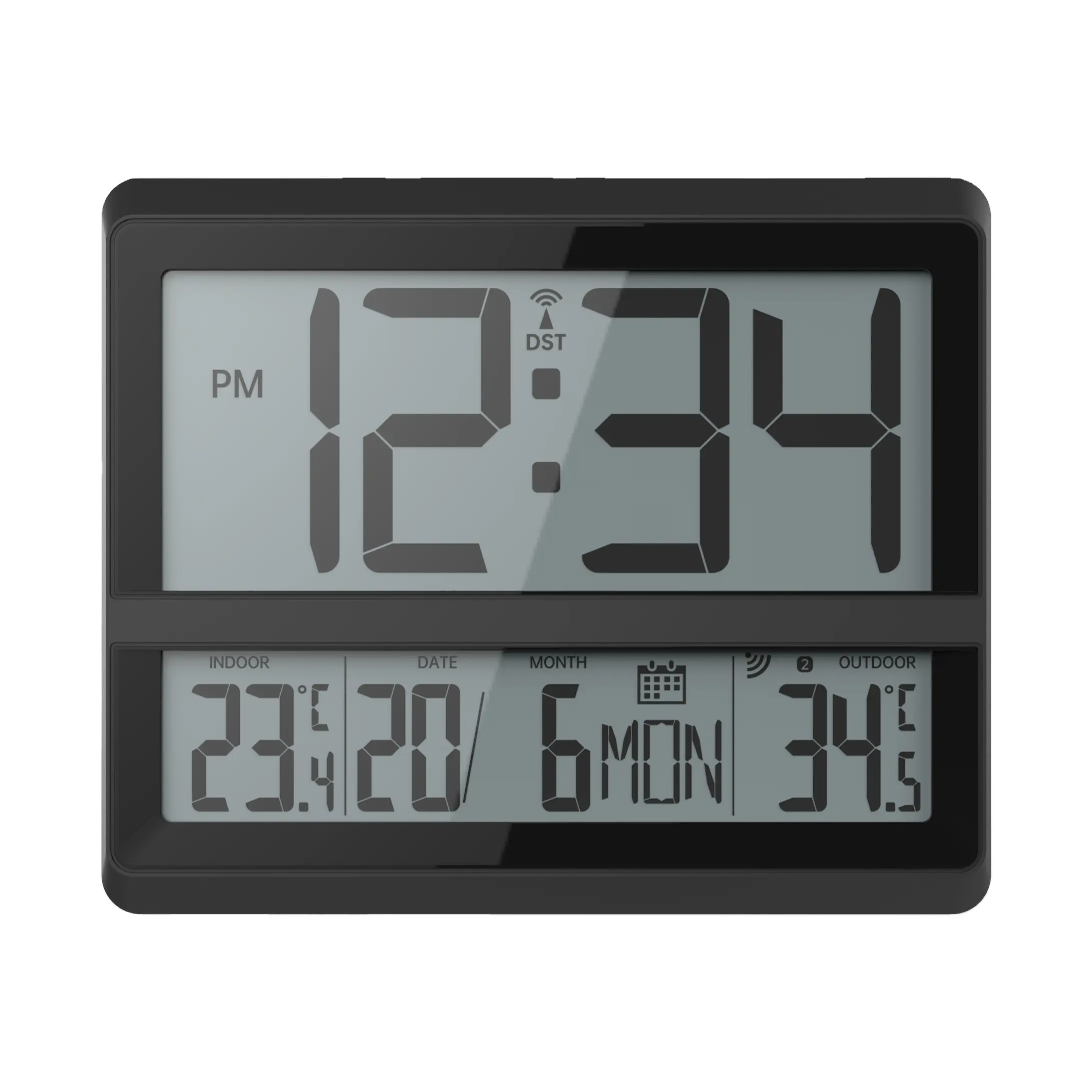 디지털 방식으로 손가락 원자 시계를 가진 실내 무선 옥외 온도 온도계