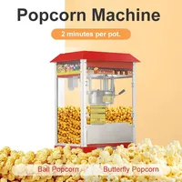 Machine à Popcorn Professionnelle à Toit Rouge Ronde, Fabrication de Maïs Soufflé, Personnalisable, Grande Marmite