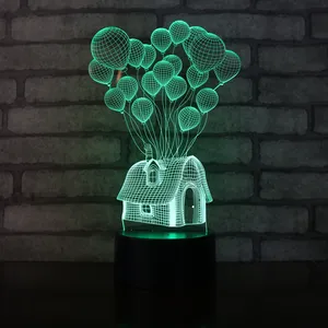 3D הנורה חזותי אופטי אשליה צבעוני LED מנורת מגע רומנטי חג לילה אור בלון Dropshipping