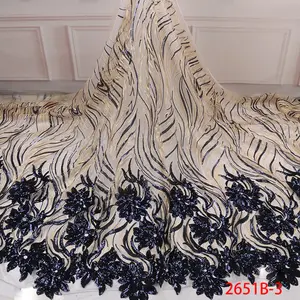 2020 de alta qualidade africano lantejoulas tecido de renda rede dourada bordado de tecido de tule para vestido de festa de casamento da nigeria