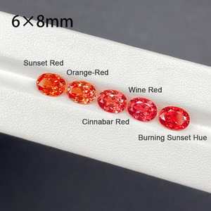 Oval Lab Created Padparadscha Sapphire Loose <b>Stone</b> Man‑made <b>Gem</b> for Jewelry Ring Setting - Product Image 4