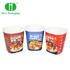 Disposable Square Paper Cup With Custom Design And Lids Food Grade Paper Double Wall And Double Pe No Leak