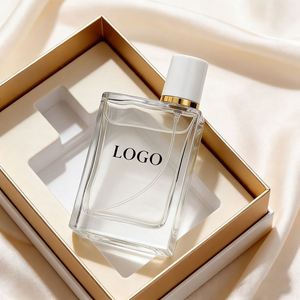 Factory Price Wholesale Flat Unique Luxury <b>Lovely</b> Glass <b>Perfume</b> Bottle Refillable Glass Fragrance Bottle with Box - Product Image 1