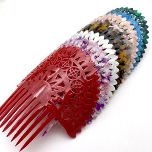 Pettini per capelli tartarugati con forme Vintage incise per Samoan Hawaiian Tongan people Hiar wear - Product Image 2