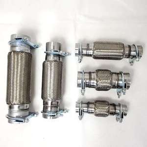 Pièces automobiles, système d'échappement, tuyaux flexibles d'échappement SS409, tuyau flexible d'échappement galvanisé, tressage intérieur et extérieur avec tube - Product Image 1