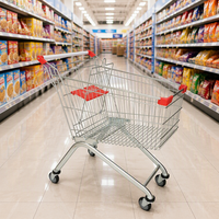 Chariot de courses DIKA pliable en zinc, modèle 2026, le plus vendu pour supermarchés