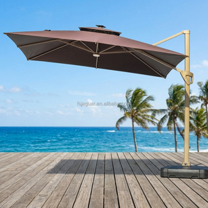 Parasol carré résistant au vent et imperméable avec base remplissable pour café, terrasse, hôtel et bistro en plein air - Product Image 4