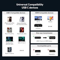 Câble BENFEI USB C vers HD MI 2.1 8K 60Hz 4K 240Hz 6 pieds, coque en aluminium, tressé en nylon