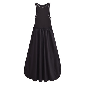 NOVEDAD DE VERANO 2025, vestido informal de cuello redondo sin mangas a la moda transfronteriza para mujer con patrón sólido de costura sencillo que combina con todo - Product Image 4