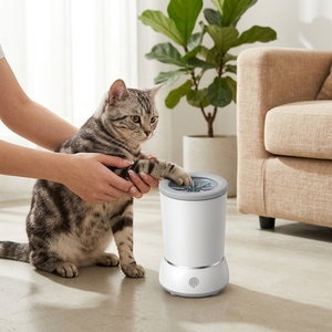 Limpiador automático <span class=keywords><strong>de</strong></span> patas <span class=keywords><strong>de</strong></span> perro, recargable por USB, cepillo <span class=keywords><strong>de</strong></span> silicona ecológico para mascotas, limpiador <span class=keywords><strong>de</strong></span> patas <span class=keywords><strong>de</strong></span> gato <span class=keywords><strong>de</strong></span> plástico sostenible con cubo - Product Image 2
