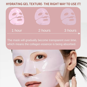 Masque en gel de collagène rose PDRN, masque facial au collagène hydrolysé, hydratant, raffermissant, éclaircissant, masque hydratant pour le visage, soin de la peau - Product Image 2