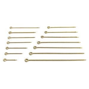 Chất lượng cao trống sắc nét đầu eyepins mạ vàng kim loại Trâm pin với móc rắn brass Eye <span class=keywords><strong>pins</strong></span> cho an toàn pin phụ kiện - Product Image 1