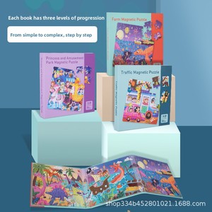 Livre de puzzle magnétique en <span class=keywords><strong>bois</strong></span>, type page, éducation préscolaire, blocs de construction cognitifs, développement du cerveau des enfants - Product Image 1