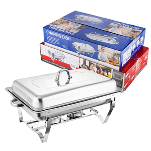 Calentador de Comida <span class=keywords><strong>Rectangular</strong></span> de Acero Inoxidable TaiDing, Plato Aislante Plegable <span class=keywords><strong>Chafing</strong></span> <span class=keywords><strong>Dish</strong></span> para Hotel, Restaurante, Calentamiento por Horno o Alcohol - Product Image 2