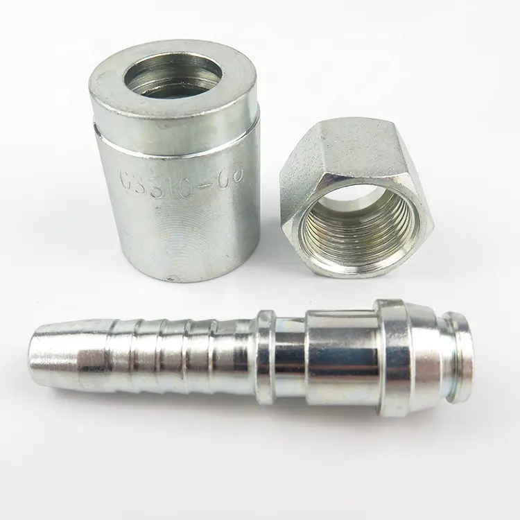 20411 Excavator Connector Crimp Style Metric Hydraulic Fittings with Female 24 Degree Cone O-Ring L.T.