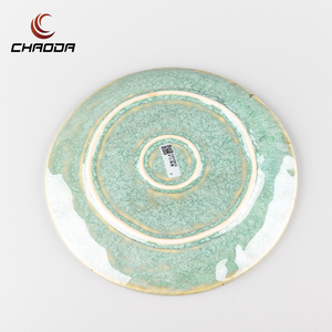 Chaoda 8 inch Vòng Gốm tráng miệng tấm ánh sáng màu xanh lá cây sứ bắc Âu thiết kế thiết lập nhà sử dụng bữa ăn tối tấm & Món Ăn - Product Image 6