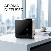 Diffuseur de parfum HVAC sans eau de luxe, couverture 600m³, contrôle par application et tactile, 250ml, finition métal brossé, blanc/noir