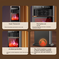 Nouvelle cheminée à atomisation 3D, ventilateur d'air chaud, simulation de flamme, humidificateur à vapeur, télécommande vocale