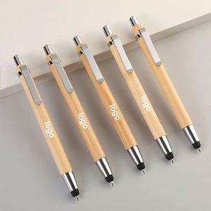Stylo bille en bambou rétro écologique avec logo personnalisé, gravure du logo de l'entreprise, stylo publicitaire cadeau - Product Image 1