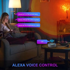 スマートLEDサンセットライトAPP & 音声リモコン付きホームロマンティックな気分のための音楽同期サンセットランプは虹の雰囲気を投影します - Product Image 4